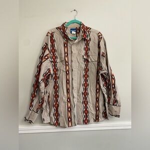 Vintage Men’s Wrangler Western Aztec Pearl Snap Shirt - 3XL‎